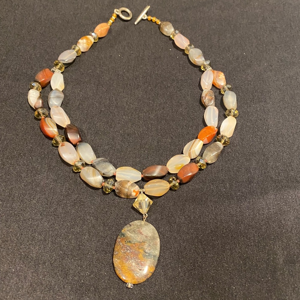 🍁Vintage multicolor stone statement necklace🍁